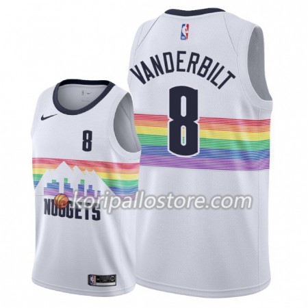 Denver Nuggets Jarred Vanderbilt 8 2018-19 Nike City Edition Valkoinen Miesten Pelipaidat Swingman 